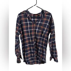 Men's 100% Cotton Blue Plaid Shirt